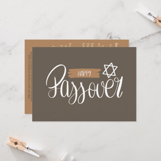 Prettig Pesach | Seder Pesach Stevige Uitnodiging (Voorkant / Achterkant in situ)