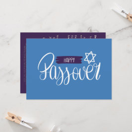 Prettig Pesachfeest | Seder Pesach Effen Blauw Kaart