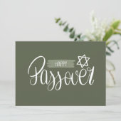 Prettig Pesachfeest | Seder Pesach Solid Green Kaart (Staand voorkant)