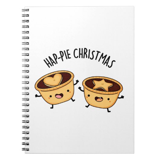 Prettig-Piep Kerst Grappige Kersttaart Punt Notitieboek (Voorkant)