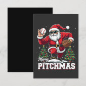 Prettig Pitchmas Kerstman Baseball Liefhebber Bedankkaart (Voorkant / Achterkant)