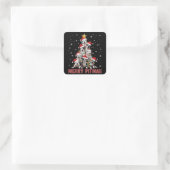 Prettig Pitmas Pitbull Hond Kerstboom Lelijk Kerst Vierkante Sticker (Tas)