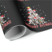 Prettig Pitmas Pitbull Hond Kerstboom Lelijke Kers Cadeaupapier (Rol Hoek)