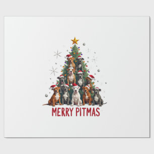 Prettig Pitmas Pitbull Hond Lelijk Kerst T-shirt T Cadeaupapier
