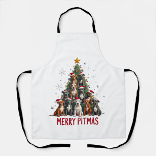 Prettig Pitmas Pitbull Hond Lelijk Kerst T-shirt T Schort