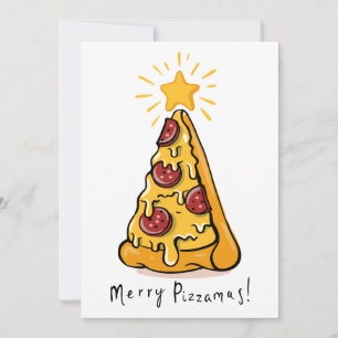 Prettig Pizzamas - Een Feestelijke Plak Vol Verruk Feestdagenkaart