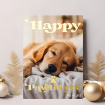 Prettig Poesfeest Hond Dier Kerstmis Modern Retro