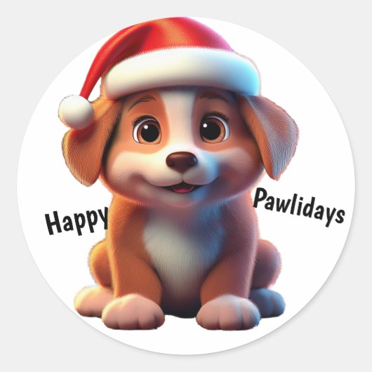 Prettig Poesfeest Ronde Sticker (Voorkant)