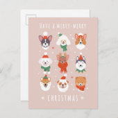 Prettig-Pret Kersthonden Feestdagenkaart (Voorkant / Achterkant)