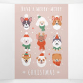 Prettig-Pretttig Kersthonden Drieluik Wenskaart (Binnenkant midden)