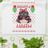 Prettig Pugmas! Keukenhanddoek (Gevouwen)