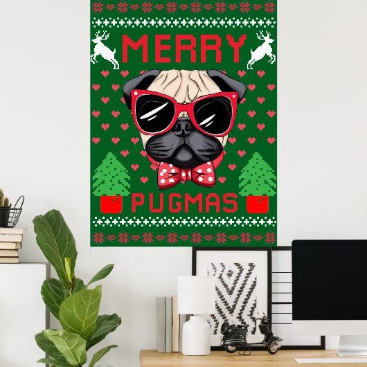 Prettig Pugmas! Poster (Thuiskantoor)