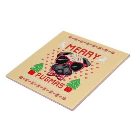 Prettig Pugmas! Tegels Tegeltje (Zijkant)