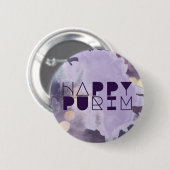 PRETTIG PURIM in Paars Ronde Button 5,7 Cm (Voorkant /achterkant)