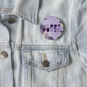 PRETTIG PURIM in Paars Ronde Button 5,7 Cm (In situ)