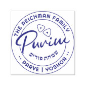 Prettig Purim Persoonlijke Paarse Kosjere Informat Zelfinktende Stempel (Design)