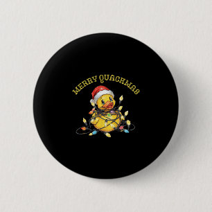 Prettig Quackmas Cruise Rubber Eend Kerstverlichti Ronde Button 5,7 Cm