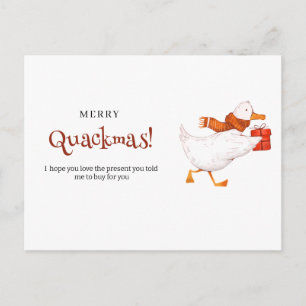 Prettig Quackmas! Grappige Eend Kerstkaart, minima Feestdagenkaart