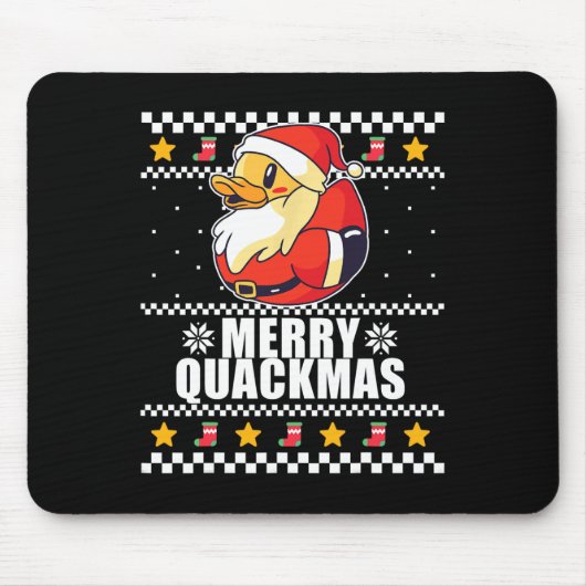 Prettig Quackmas Kerst Eend Kerstman Klaas Meme  Muismat (Voorkant)