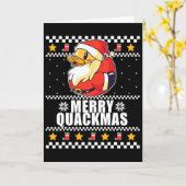 Prettig Quackmas Kerst Eend Kerstman Meme  Kaart (Gele Bloem)