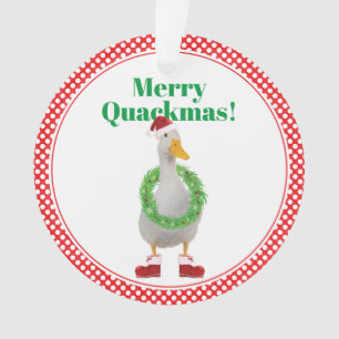 Prettig Quackmas Kerstman Eend Knop Ornament
