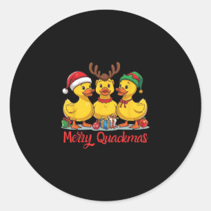 Prettig Quackmas Kerstmis Kerstman Hoed Rendier El Ronde Sticker