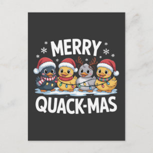 Prettig Quackmas Lieve Kawaii Eenden Vakantie Vier Briefkaart