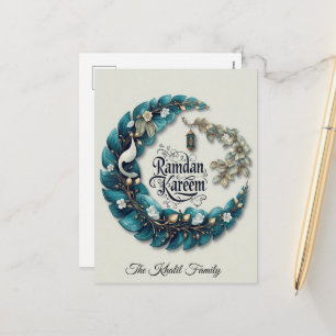 Prettig Ramadan Mubarak Ramadan Kareem Blauwe Mo Feestdagenkaart
