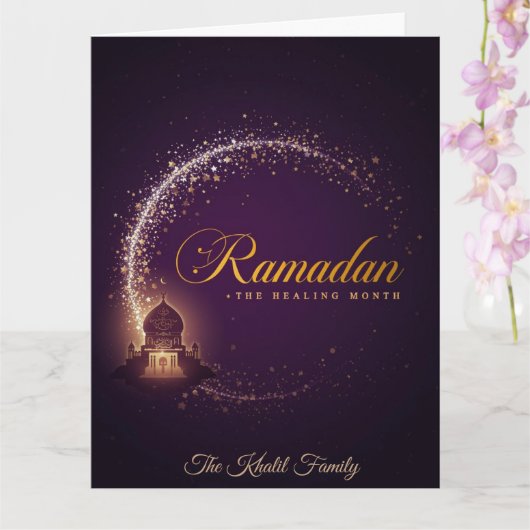 Prettig Ramadan Mubarak Ramadan Kareem Witte Mosli Kaart (Orchidee)