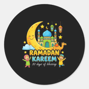 Prettig ramadan mubarak voor jongens jeugd ramadan ronde sticker