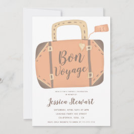 Prettig reis koffer leuk afscheid vertrek feestje kaart