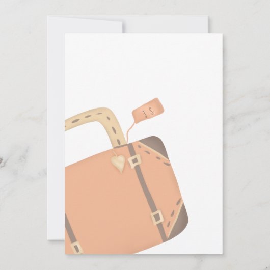 Prettig reis koffer leuk afscheid vertrek feestje kaart (Achterkant)