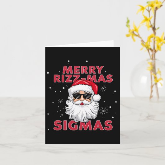 Prettig Rizz Feest Sigmas Kerstman Kerstmis  Kaart (Gele Bloem)