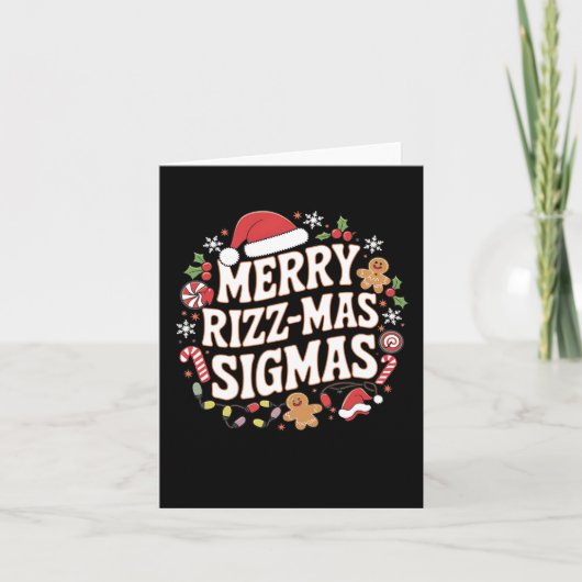 Prettig Rizz Kerst Sigmas Grappige Meme Gen Alpha Kaart (Voorkant)