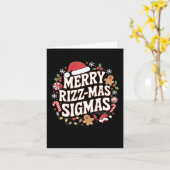 Prettig Rizz Kerst Sigmas Grappige Meme Gen Alpha Kaart (Gele Bloem)