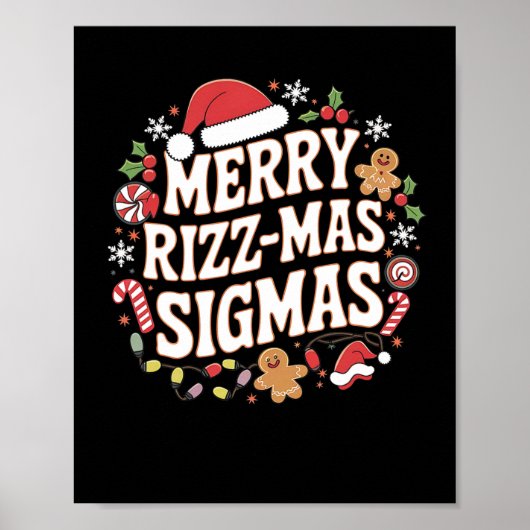 Prettig Rizz Kerst Sigmas Grappige Meme Gen Alpha Poster (Voorkant)