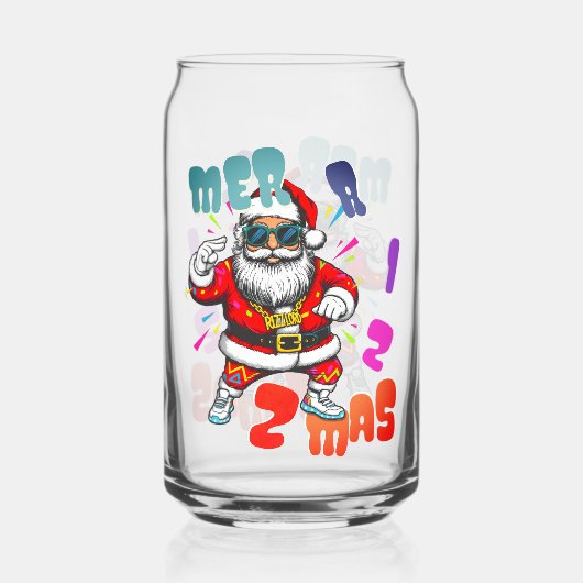 Prettig Rizz Kerstmis - Grappige Kerstman Blikvorm Glas (Achterkant)