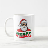 Prettig Rizzmas Retro Kerstman Grappige Kerst Koffiemok (Links)