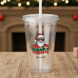 Prettig Rizzmas Retro Kerstman Grappige Kerstmis Acryl Drinkbeker
