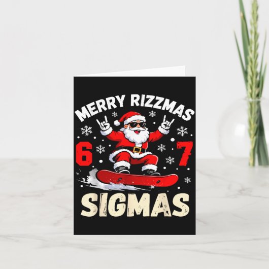 Prettig Rizzmas Sigmas Kerstman 67 Zes Zeven  Kaart (Voorkant)