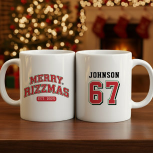 Prettig Rizzmas sportief sporttrui Kerstmis Koffiemok