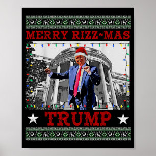 Prettig Rizzmas Trump Grappig Humoristische Trump Poster