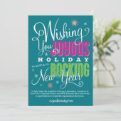 Prettig & Rockend Nieuwjaar Feestdagenkaart (Staand voorkant)