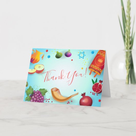 Prettig Rosj Hasjana Joods Nieuwjaar Honing & Appe Bedankkaart (Voorkant)