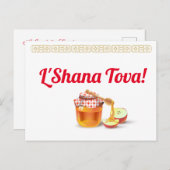 Prettig Rosj Hasjana Joods Nieuwjaar Honing & Appe Briefkaart (Voorkant / Achterkant)