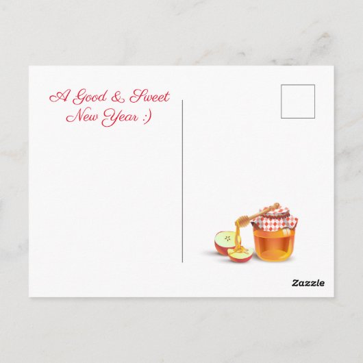 Prettig Rosj Hasjana Joods Nieuwjaar Honing & Appe Briefkaart (Achterkant)
