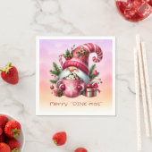 Prettig "ROZE Kerstmis" Kerstman Heet Chocolade Servet (Insitu)