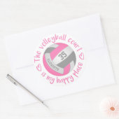 prettig roze volleybalhof ronde sticker (Envelop)
