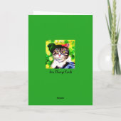 Prettig Sint-Catrickfeest, Grappige Kat Feestdagen Kaart (Achterkant)