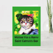 Prettig Sint-Catrickfeest, Grappige Kat Feestdagen Kaart (Voorkant)